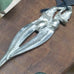 AUSTRALIAN MADE SILVER PEWTER OLIVE SPOON [STYLE:DOUBLE LEAF]