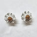 EARRINGS STERLING SILVER GOLD DAISY STUDS [COL:ROSE]