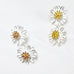 EARRINGS STERLING SILVER GOLD DAISY STUDS [COL:ROSE]