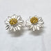 EARRINGS STERLING SILVER GOLD DAISY STUDS [COL:YELLOW]