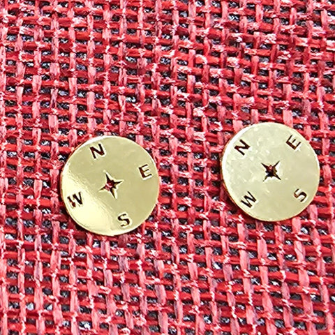 EL CAMINO STUD EARRINGS GOLD PLATED COMPASS 