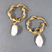 EARRINGS 18 K GOLD PLATED WITH PEARL ADD ONS