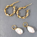 EARRINGS 18 K GOLD PLATED WITH PEARL ADD ONS