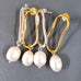 EARRINGS PLATED ZAMAC WITH PEARL [STYLE:GOLD]