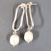 EARRINGS PLATED ZAMAC WITH PEARL [STYLE:SILVER]