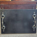 LEATHER SERVING TRAY WITH  HORSE BIT HANDLES [COL:BLACK]