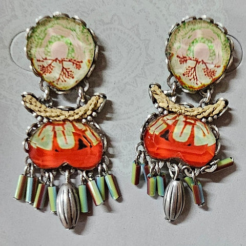 AYALABAR EARRINGS GLASS WITH EMBROIDERY 