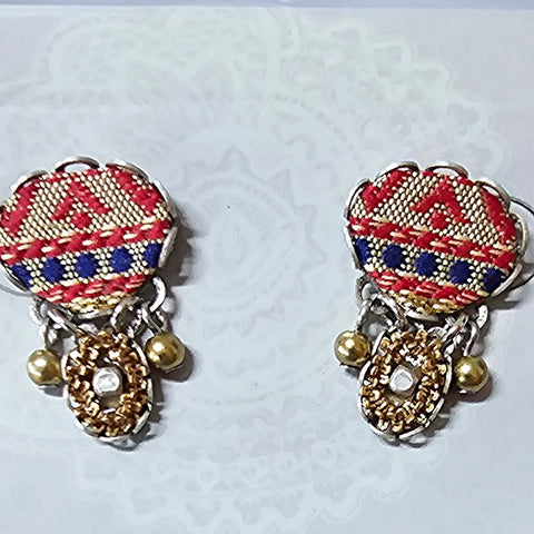 AYALABAR EARRINGS EMBROIDERED STUDS
