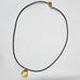 FRESHWATER PEARL ON GOLD PENDANT BLACK CORD NECKLACE