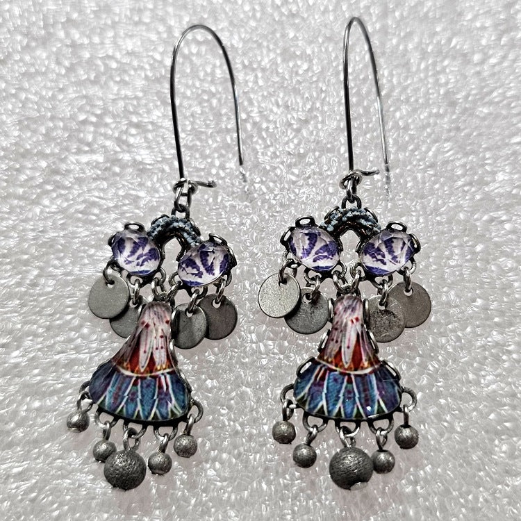 AYALABAR EARRINGS PALE COLOURS ON CLOSED HOOKS