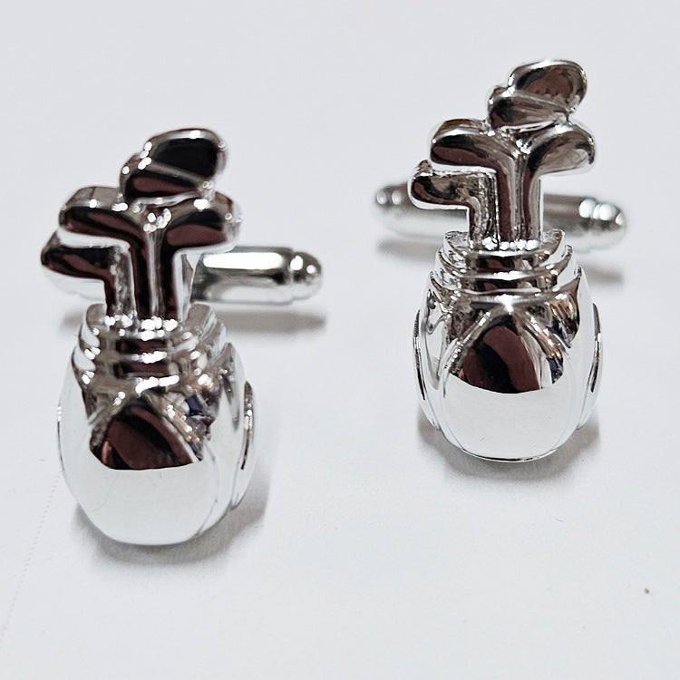 CUFFLINKS SILVER GOLF BAGS