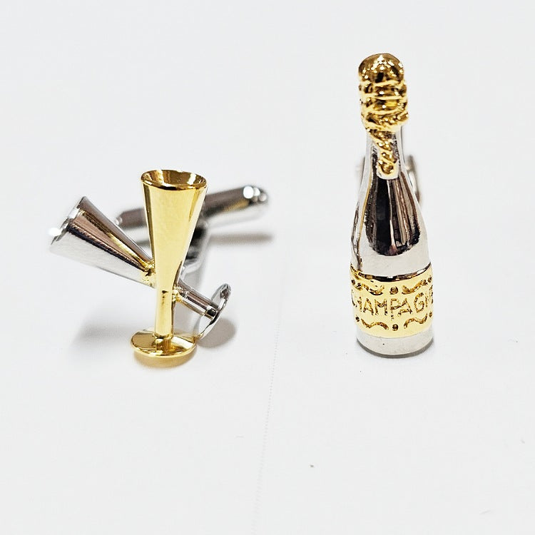 CUFFLINKS SILVER CHAMPAGNE