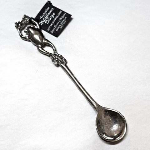 AUSTRALIAN MADE SILVER PEWTER OLIVE SPOON [STYLE:FROG]