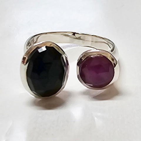 RING AUSTRALIAN SPINEL AFRICAN SAPPHIRE SIZE 8.5