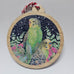 WOODEN CHRISTMAS TREE ORNAMENT [DESIGN:BUDGIES]