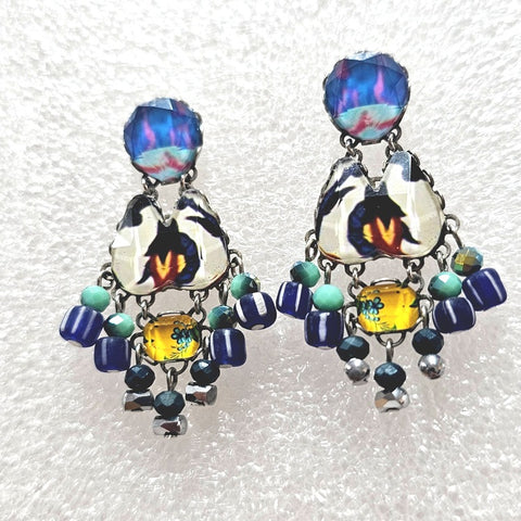 AYALABAR EARRINGS VIVID ON BLUE STUD