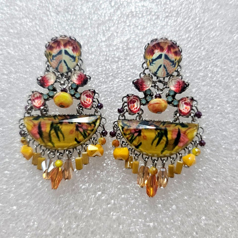 AYALABAR EARRINGS STATEMENT YELLOW AUTUMN
