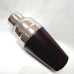 COCKTAIL SHAKER LEATHER COVERED CHOCOLATE