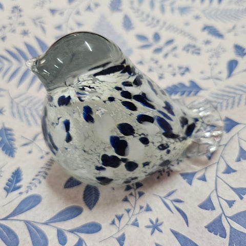 DECORATIVE GLASS BIRD BLUE