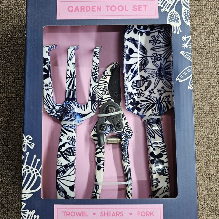 GARDEN TOOL SET NAVY NATIVES