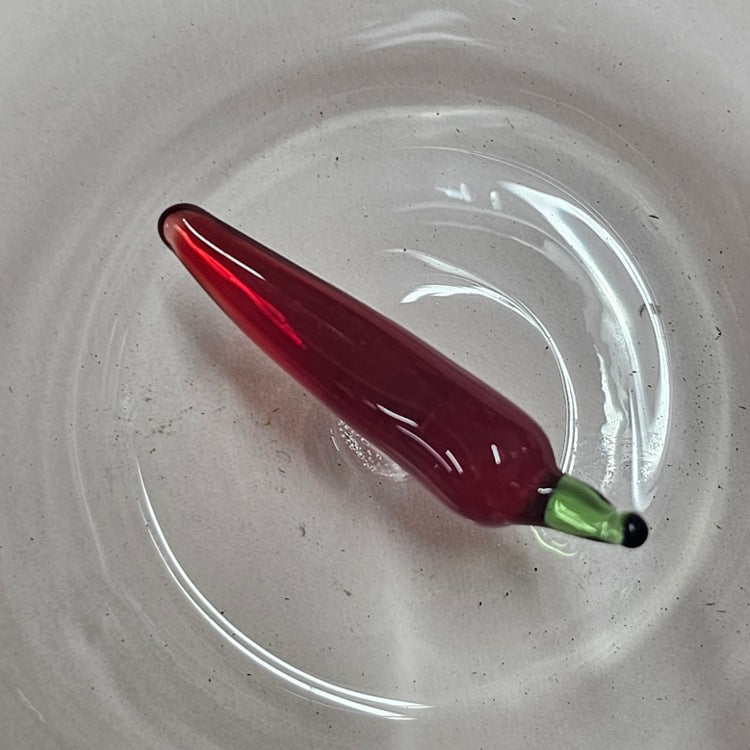 GLASS TUMBLER WITH CHILLI PEPPER