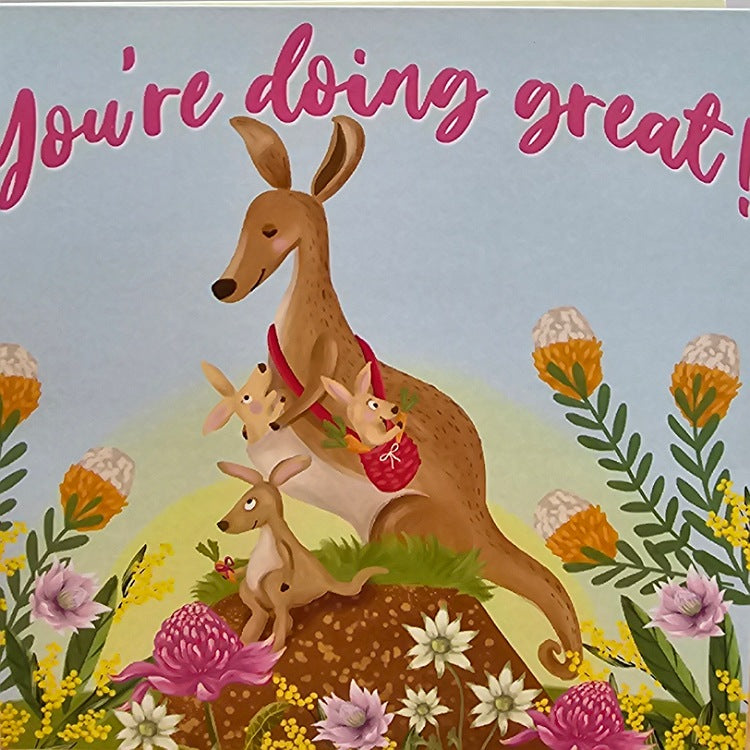 GREETING CARD DOING GREAT KANGAROO