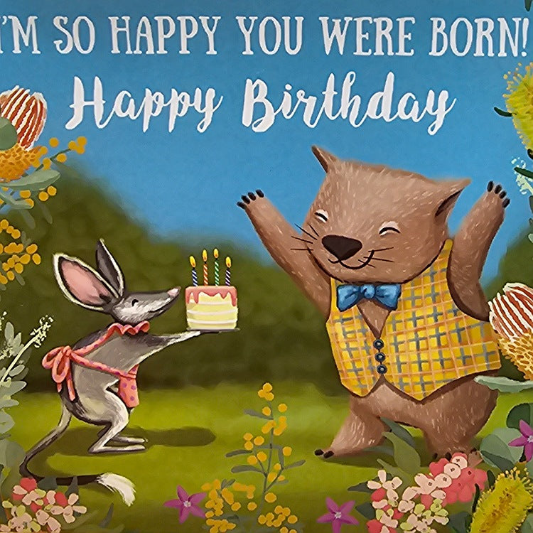 GREETING CARD TRUE FRIENDS BILBY AND WOMBAT