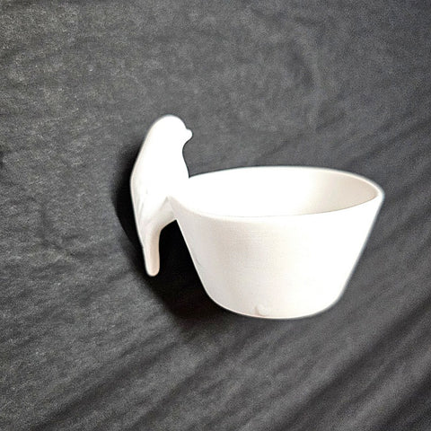 WHITE PORCELAIN BIRD TRINKET BOWL