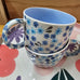 DITSY TEA CUP MUG FLORAL JONES AND CO [COL:PERIWINKLE]