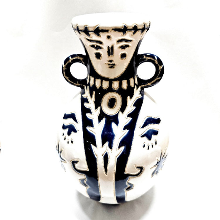 JONES AND CO BLUE TOTEM DUO VASE