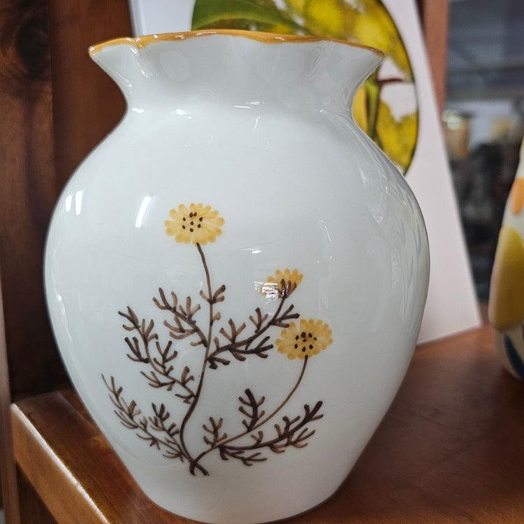 JONES AND CO BLOSSOM MUSTARD VASE