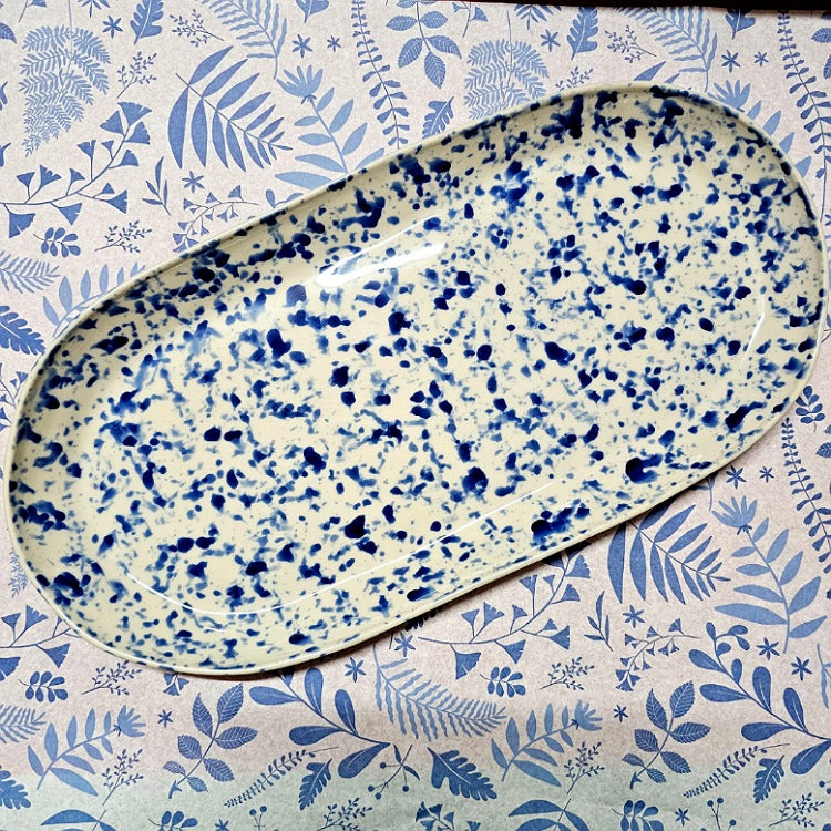 JONES AND CO BLUE SPLATTER PLATTER