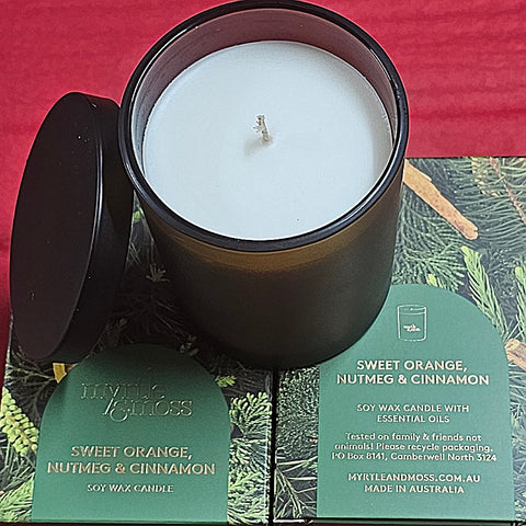 CHRISTMAS CANDLE SWEET ORANGE, NUTMEG, CINNAMON