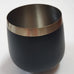 BOXED PAIR MATTE BLACK STAINLESS STEEL BRASS WHISKY TUMBLERS