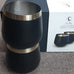 BOXED PAIR MATTE BLACK STAINLESS STEEL BRASS WHISKY TUMBLERS