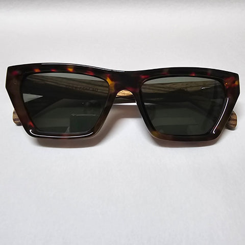 POLARISED SUNGLASSES WOODEN ARMS [STYLE:NILLA TOFFEE TORT]