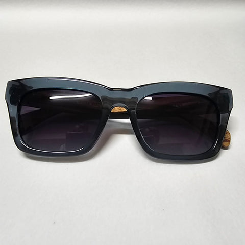POLARISED SUNGLASSES WOODEN ARMS [STYLE:MORGAN INDIGO]