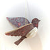 VINTAGE PATTERN HANGING BIRD [COL:CRIMSON]