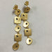 GOLD PLATED DROP EARRINGS WITH LABORADITE ON DISCS & SQUARES