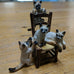 PORCELAIN FIGURINES CHAIR FROLICKING CATS