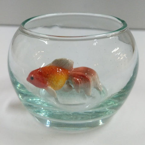 PORCELAIN TRINKET GOLDFISH IN BOWL