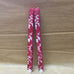 RED WHITE DAMASK LEAF TAPER CANDLES