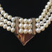 3 STRAND PEARL NECKLACE WITH SILVER HEART CENTREPIECE