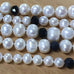 PEARLS, CRYSTALS, UNPOLISHED ONYX NECKLACE