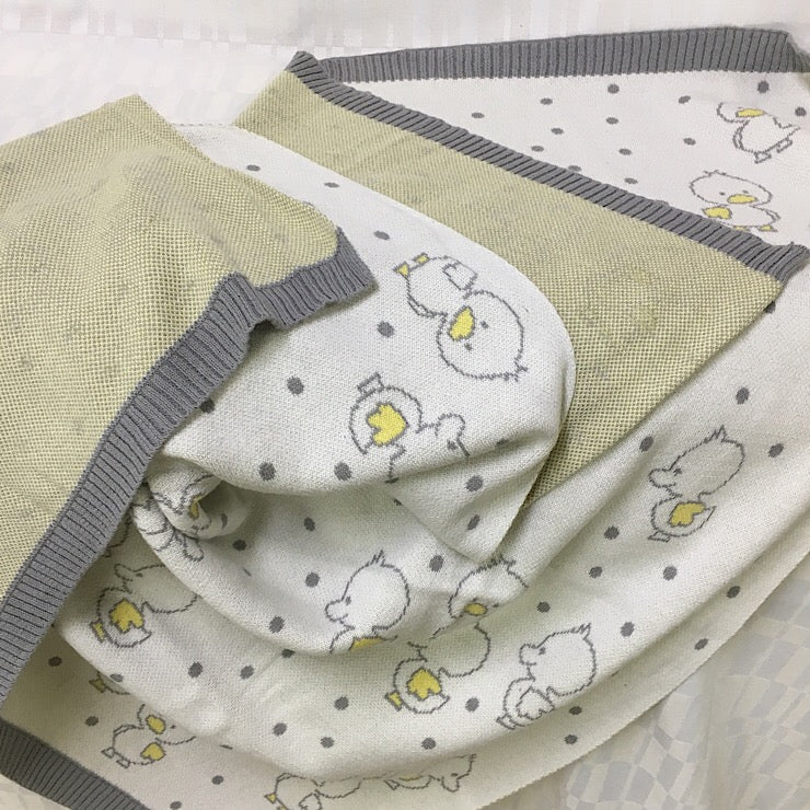 COTTON BABY BLANKET WITH DUCKLINGS