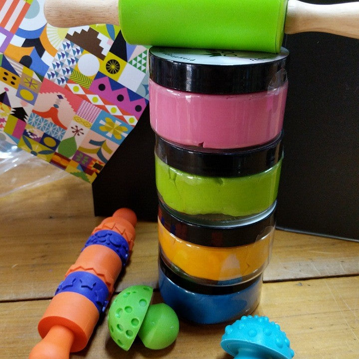PLAYDOUGH KIT WITH CUTTERS AND ROLLERS