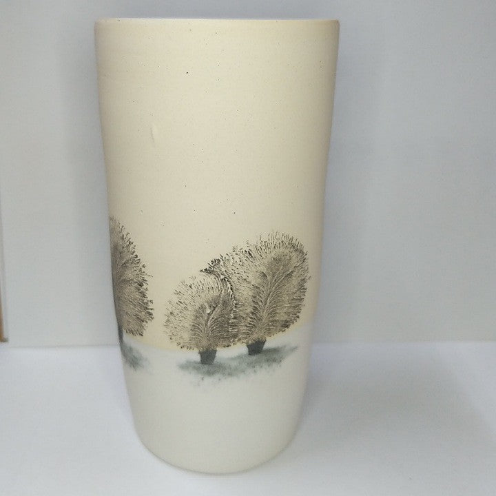 CERAMIC VASE PAINTED WITH TREES
