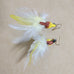 YELLOW BIRD CERAMIC EARRINGS WITH FEATHER