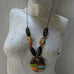 NECKLACE LEATHER WITH COLOURFUL WOODEN BEADS