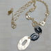 NECKLACE PEWTER COLOURED CHAIN WITH IRREGULAR OVALS